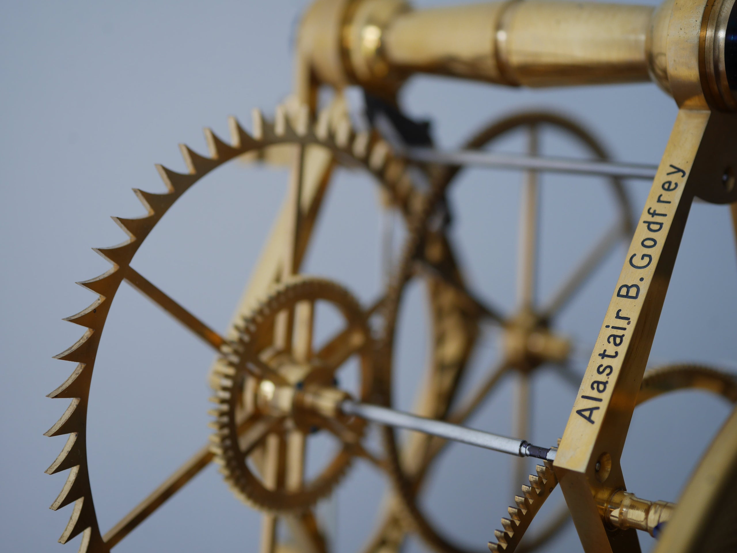 John Wilding Large Wheel Skeleton Clock Chronova Engineering Ltd